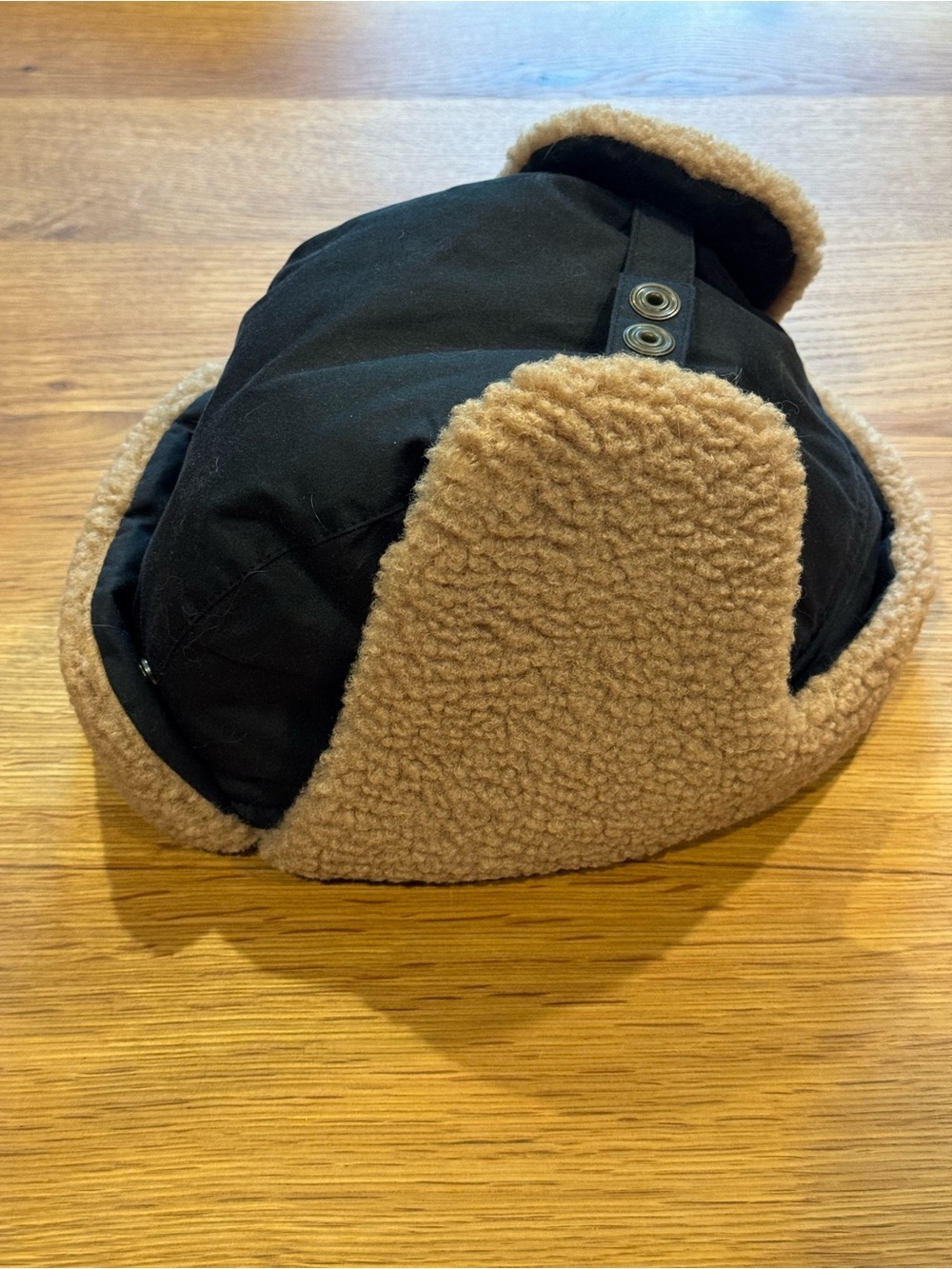 Barbour Morar Wax Trapper Hat Black Waxed Cotton Fleece Aviator NWT Sz L - Picture 2 of 9